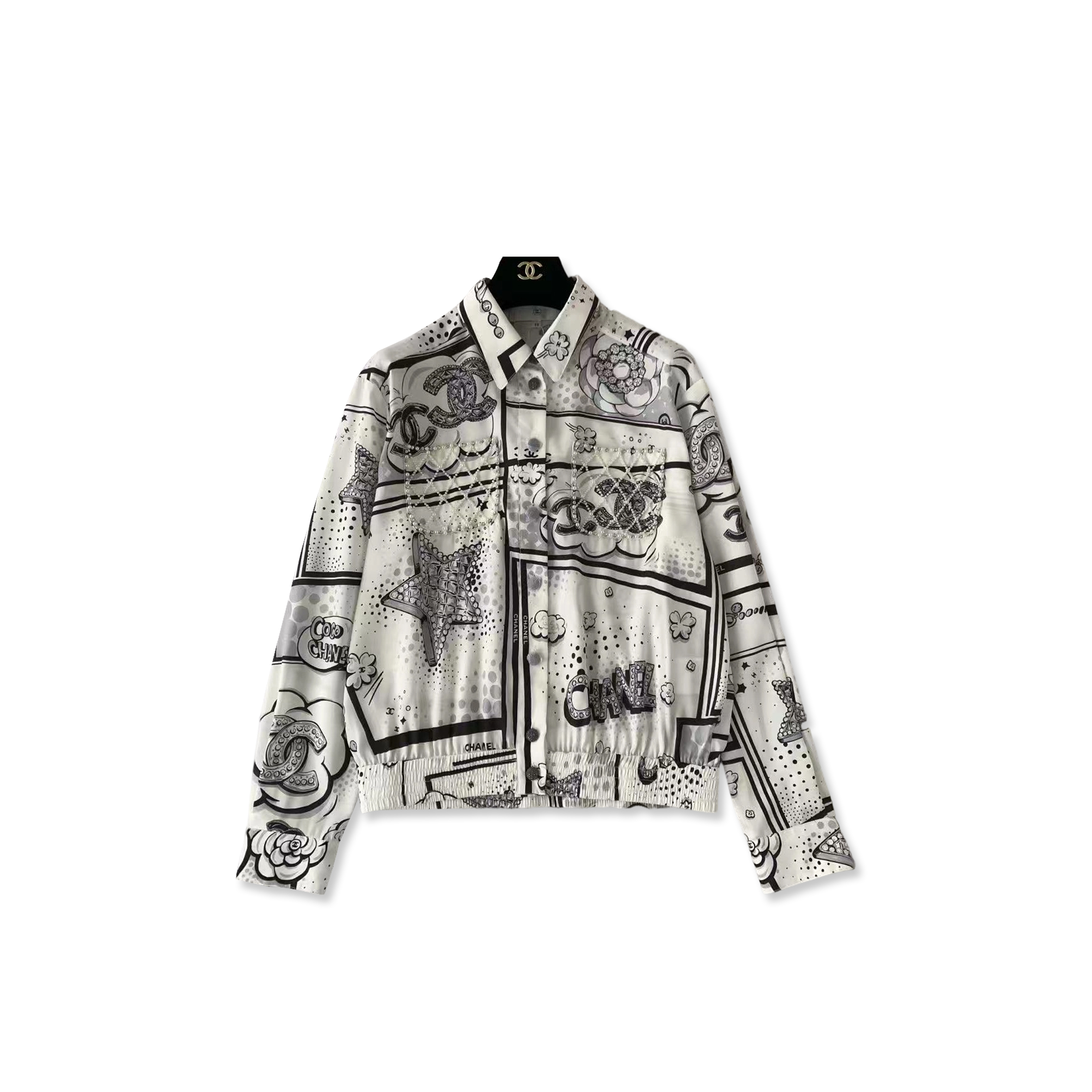 CHANEL COMIC PRINT SHIRT JACKET P80335